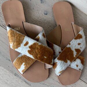 Seychelles Calf Hair Slide Flat Sandals 7.5